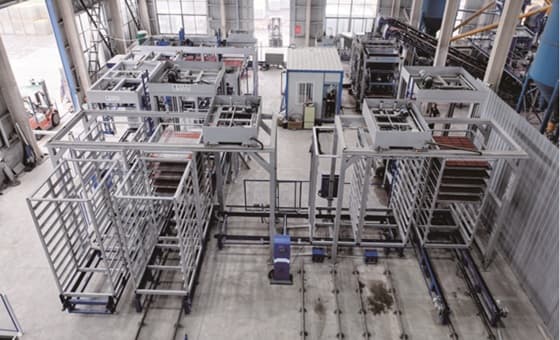 Линия по производству настенной и напольной плитки с каркасом на фабрике нашего клиента в Аньхое